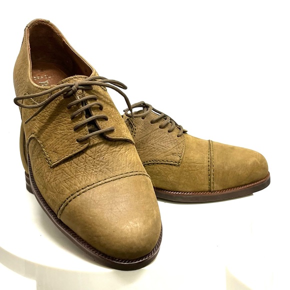 Bally Womens Olive Green Brown Leather Oxford New NWT Shoes 8.5